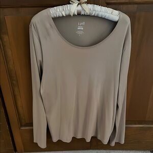 J. Jill Tan Long Sleeve Perfect Pima Shirt